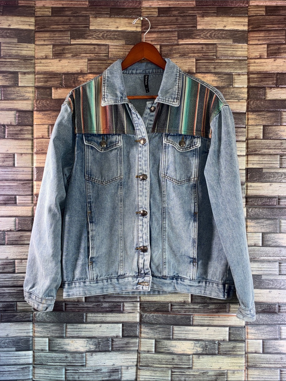 Women’s EUC Crazy Train Denim Large Jacket